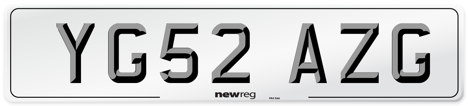 YG52 AZG Number Plate from New Reg